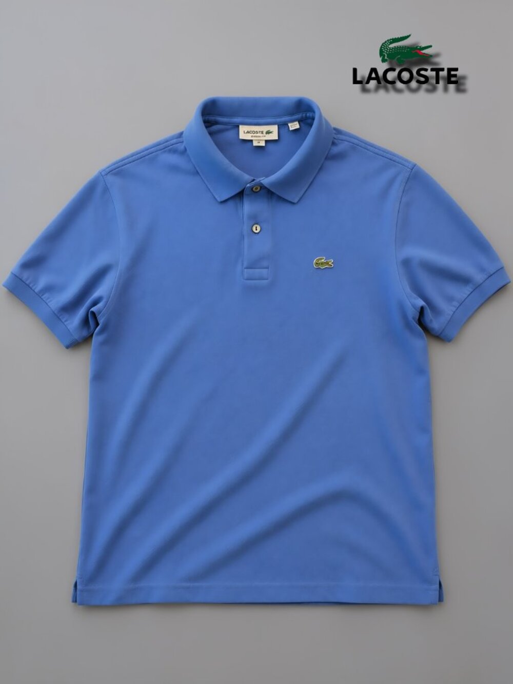Lacoste Blue Classic Fit Piqué Polo Shirt Crocodile Logo US XXL FR 7